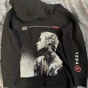 Black Justin Bieber Graphic Hoodie